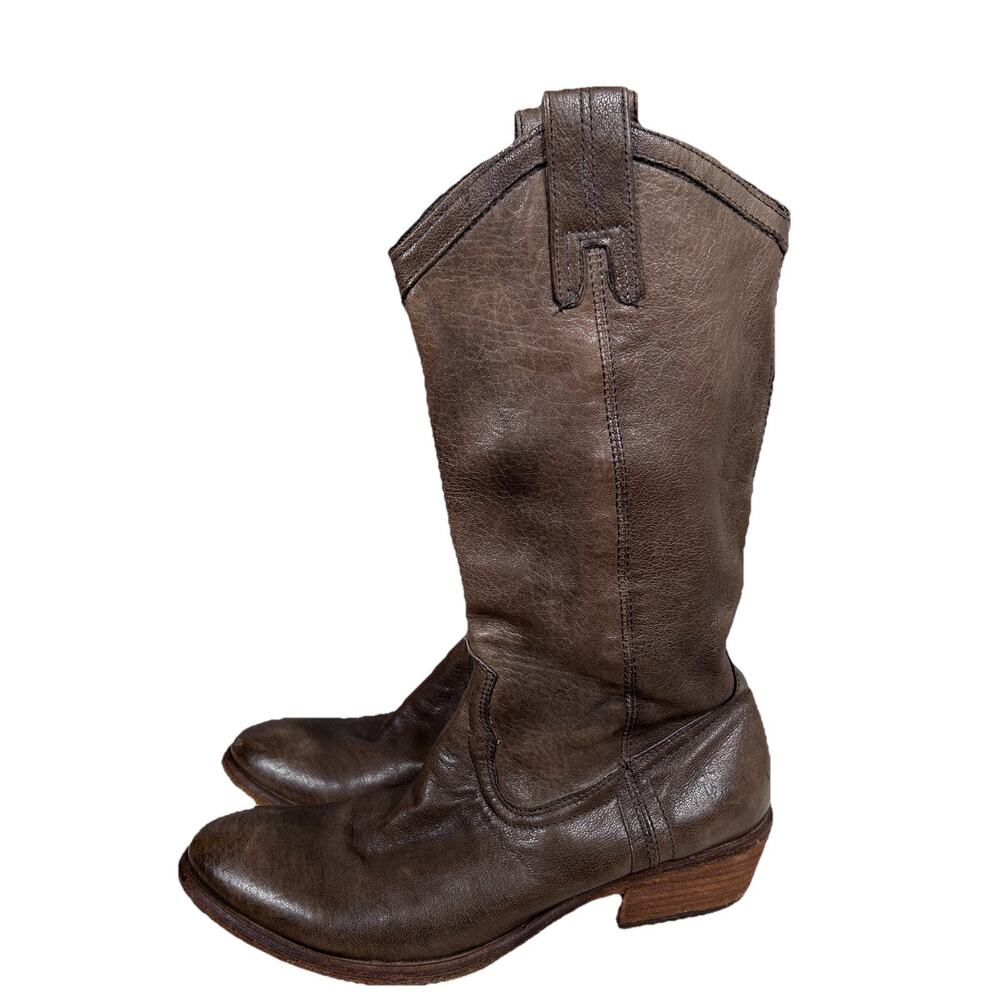 Frye Womens Carson Boots Cowboy Western Pull On Olive Gray Size 7.5 butter soft